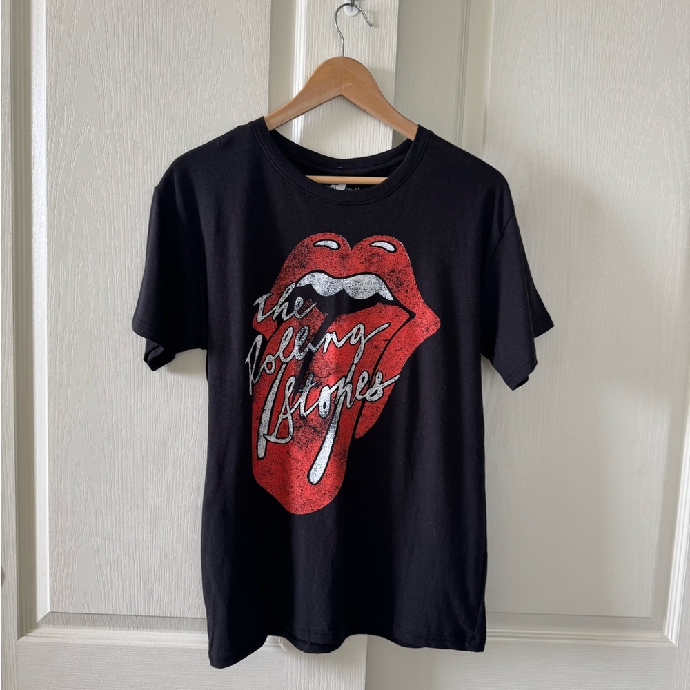 NWT The Rolling Stones mouth lips black graphic tee shirt medium